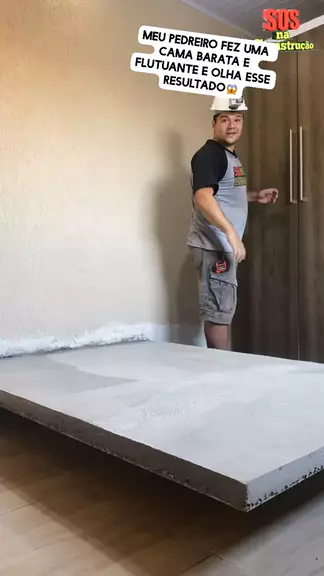 cama de alvenaria flutuante:meu pedreiro fez uma c ...| Kwai