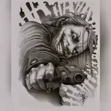 desenho da boca do coringa na mão para tatuagem | ...| Kwai
